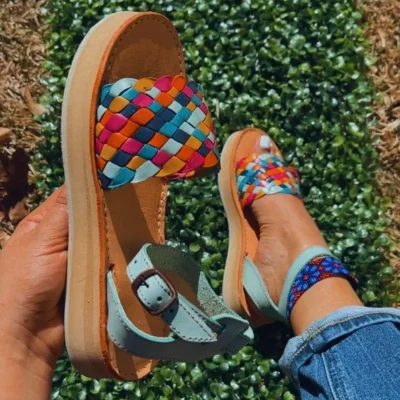 Handwoven Leather Open Toe Huarache Sandal All Sizes