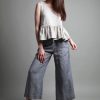 Handmade Linen Ankle Pants: Relaxed Fit Trousers Pockets