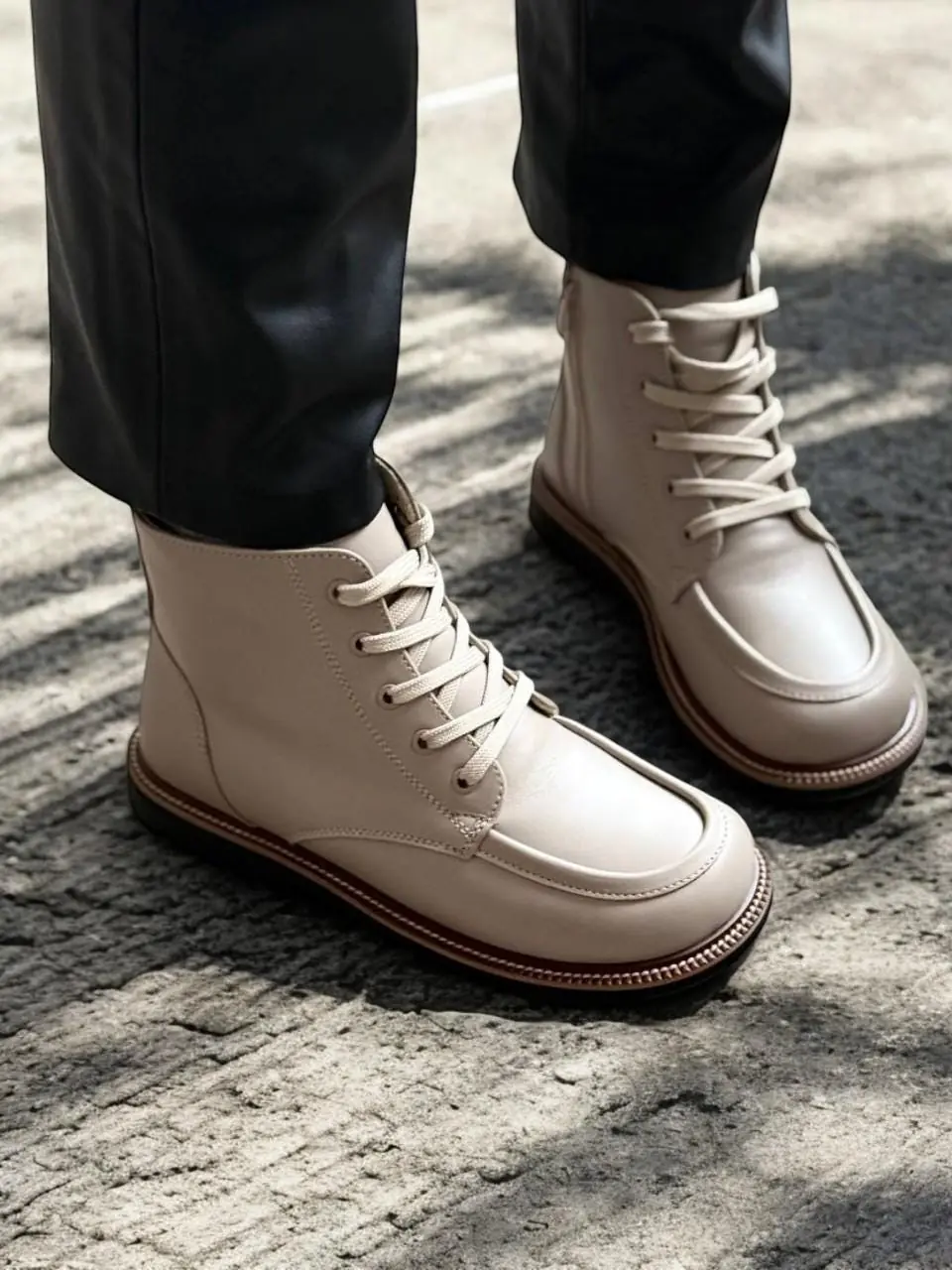 Brown Leather Winter Boots Handmade Anatomical Ankle Boots