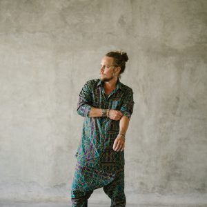 Men's Geometric Print Buttonup Shirt: Tribal Festival Cotton
