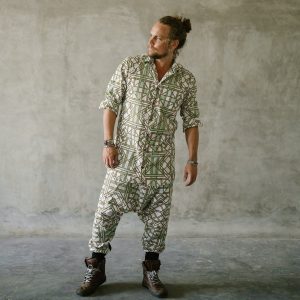 Men's Organic Cotton Geometric Shirt: Bohemian Festival Style