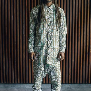 Men's Organic Cotton Geometric Shirt: Bohemian Festival Style