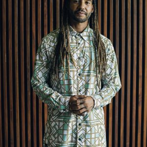 Men's Organic Cotton Geometric Shirt: Bohemian Festival Style