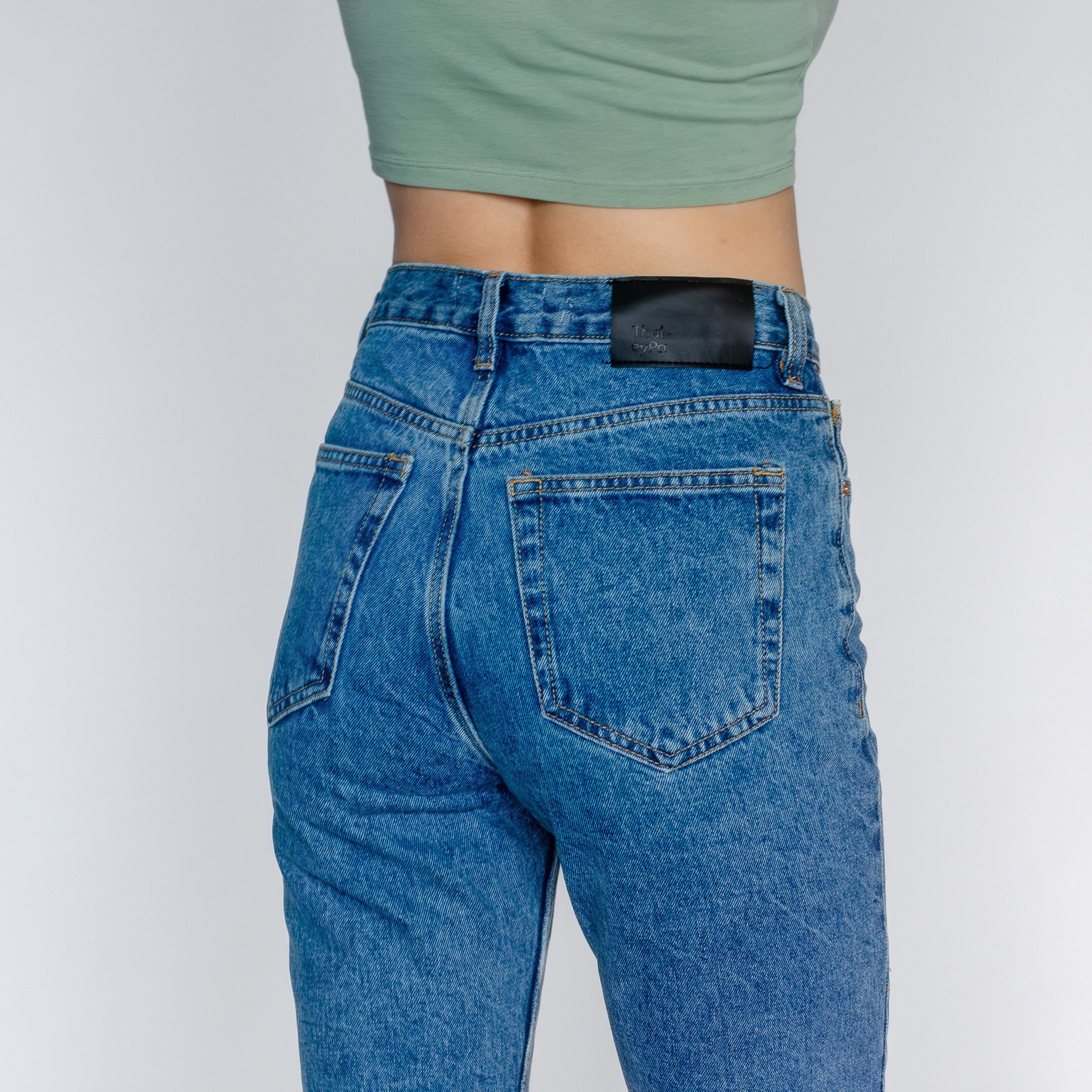 Y2k Acid Wash Jeans: High Waisted Blue Denim