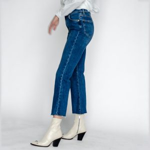 Highwaisted Cropped Bootcut Jeans Women's Raw Hem Flare