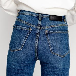 Highwaisted Cropped Bootcut Jeans Women's Raw Hem Flare