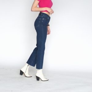 High Waist Mini Flare Anklegrazer Jeans