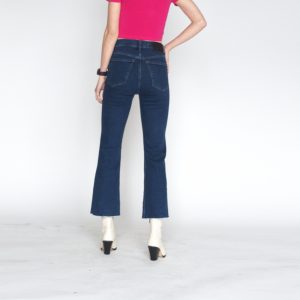 High Waist Mini Flare Anklegrazer Jeans