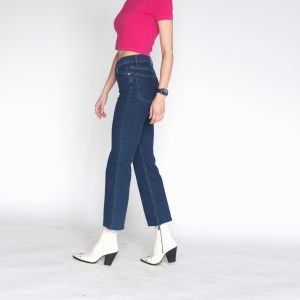 High Waist Mini Flare Anklegrazer Jeans