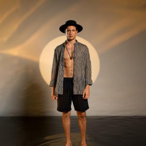 Boho Raw Cotton Men Shirt Long Sleeve Bohemian