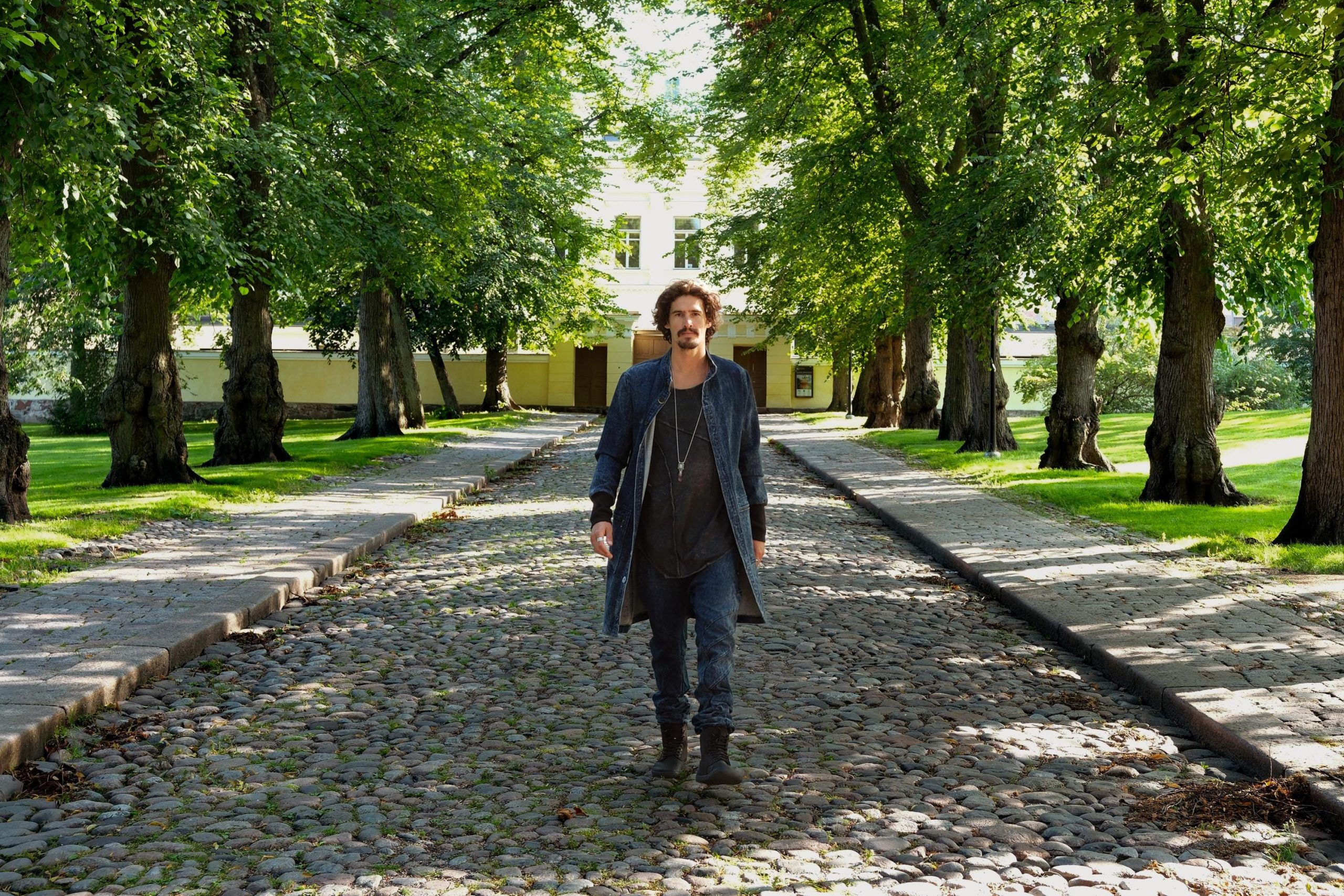 Long Denim Nehru Jacket: Avantgarde Designer Coat With