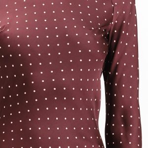 Georgie Burgundy Dot Satin Maxi Dress Long Sleeve