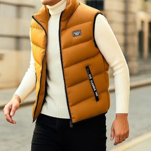 Men’s Puffer Winter Warm Sleeveless Vest Lightweight Windbreaker