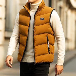 Men’s Puffer Winter Warm Sleeveless Vest Lightweight Windbreaker